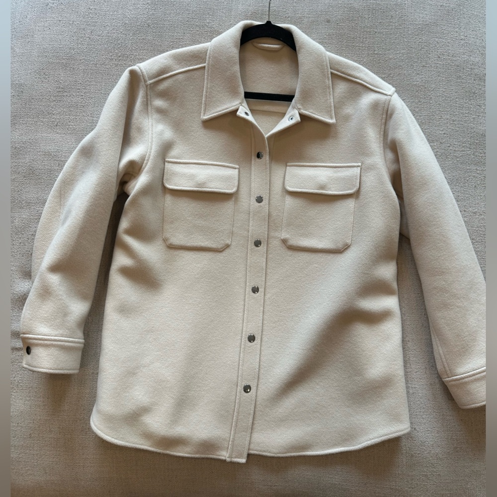 Cream Fleece Button Down